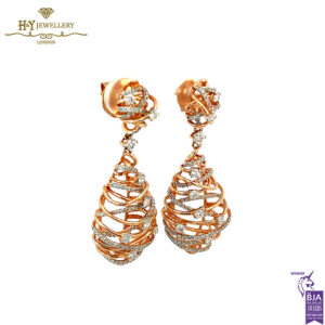 Rose Gold Brilliant Cut Diamond Earrings - 1.53ct-17136