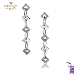 White Gold Brilliant Cut Diamond Drop Earrings - 0.38ct-0