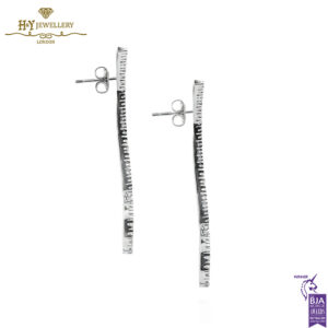 White Diamond Brilliant Cut Diamond Drop Circle Earrings - 0.90ct-14462