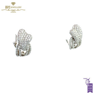 White Gold Brilliant Cut Diamond Sweeping Stud Earrings -1.49ct-17540