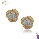 Rose Gold Brilliant Cut Diamond Earrings - 0.64 ct-0