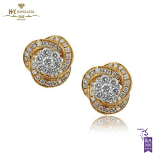 Rose Gold Brilliant Cut Diamond Earrings - 0.64 ct-0
