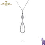 White Gold Brilliant Cut Diamond Geometric Shape Pendant - 0.59 ct-0