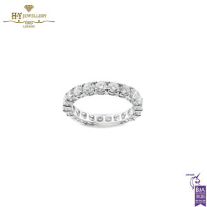 White Gold Brilliant Cut Diamond Full Eternity Ring - 3.15ct -0