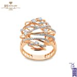 Rose Gold Brilliant Cut Diamond Spiral Design Ring - 0.54ct-0