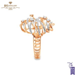 Rose Gold Brilliant Cut Diamond Spiral Design Ring - 0.54ct-17199
