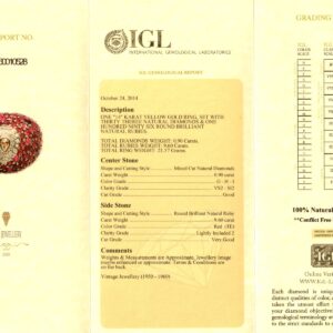 Yellow Gold Mix Cut Diamond & Brilliant Cut Ruby Filigree Design Ring - 10.50ct-10854