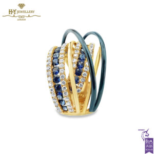 Rose Gold Brilliant Cut Blue Sapphire & Diamond Ring - 3.02ct-14005