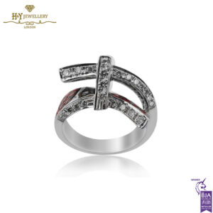 White Gold Brilliant Cut Ruby & Black & White Diamond Ring - 1.18ct-14121