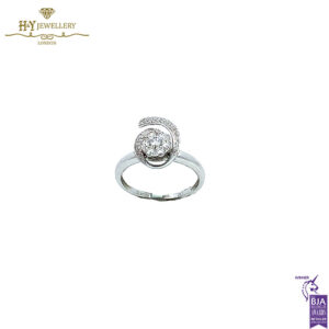 White Gold Brilliant Cut Diamond Tear Drop Shape Engagement Ring - 0.47ct-17629