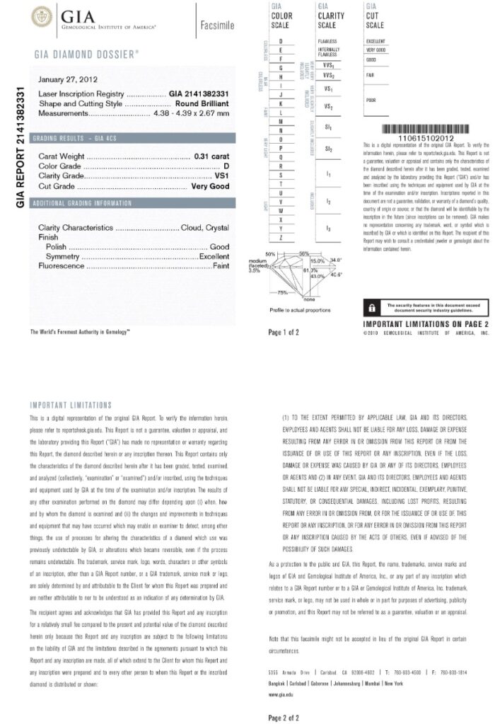 White Gold Brilliant Cut Diamond Classic Engagement Ring - 0.31ct-11787