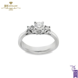 White Gold Brilliant Cut Diamond Classic Engagement Ring - 0.31ct-0