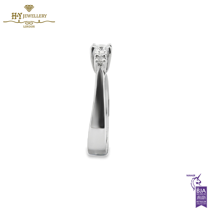 White Gold Brilliant Cut Diamond Classic Engagement Ring - 0.31ct-14307