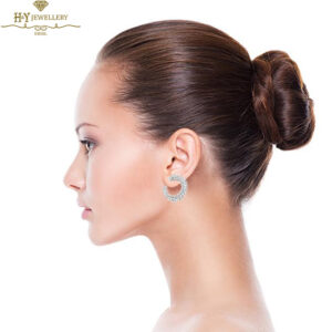 White Gold Mix Cut Diamond Earrings - 7.20ct-9586