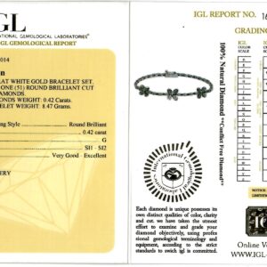 White Gold Brilliant Cut Diamond Flower Bracelet - 0.42ct -11774