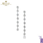 White Gold Classic Round Cut Diamond Drop Earrings - 0.62ct-0