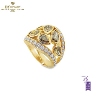 Rose Gold Pear Cut Natural Fancy Brown & Brilliant Cut Diamond Ring - 6.54ct-14014