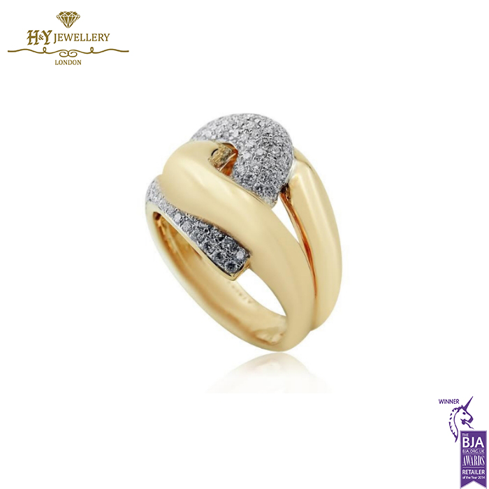 White & Rose Gold Brilliant Cut Diamond Ring - 1.01ct-14020