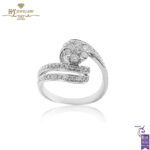 White Gold Brilliant Cut Diamond Ring - 0.65 ct-0