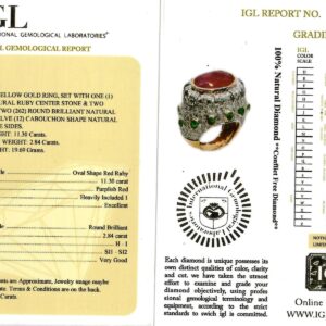 Yellow & White Gold Brilliant Cut Emerald and Diamond & Oval Cut Ruby Ring - 14.74ct-16516