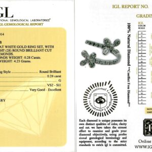 White Gold Brilliant Cut Diamond Flower shape Ring - 0.28ct-11865