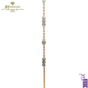 White & Rose Gold Brilliant Cut Diamond Bracelet - 0.28ct-15563