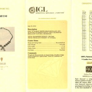 White Gold Brilliant Cut Diamond Tulip Shape Necklace - 3.80ct-11777