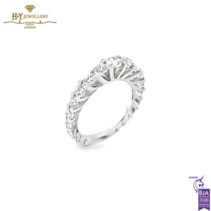 White Gold Brilliant Cut Full Eternity Diamond Ring - 4.46ct-17127