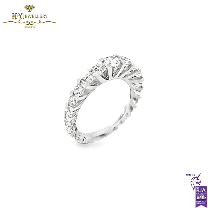 White Gold Brilliant Cut Full Eternity Diamond Ring - 4.46ct-17127
