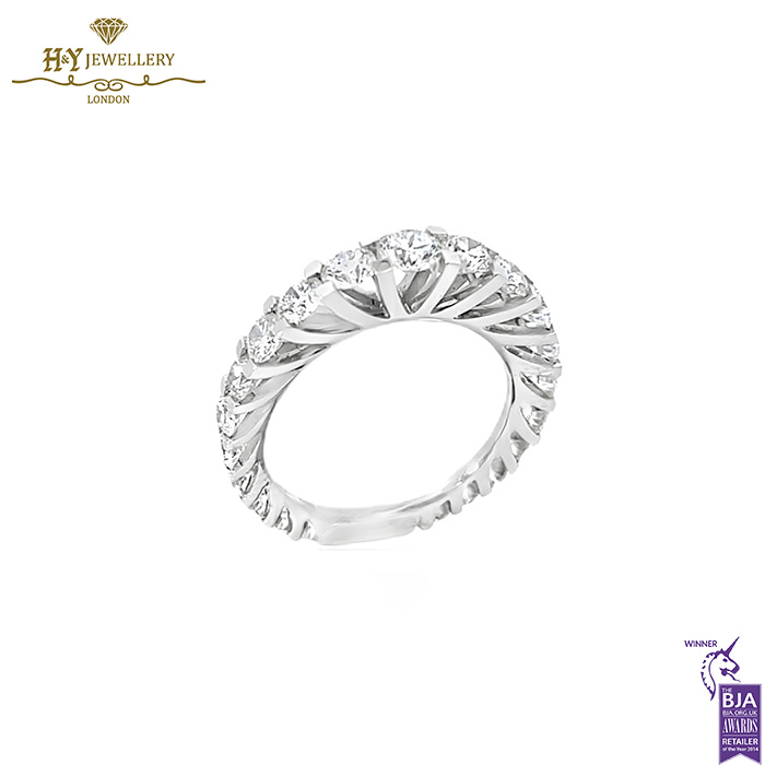 White Gold Brilliant Cut Full Eternity Diamond Ring - 4.46ct-17128