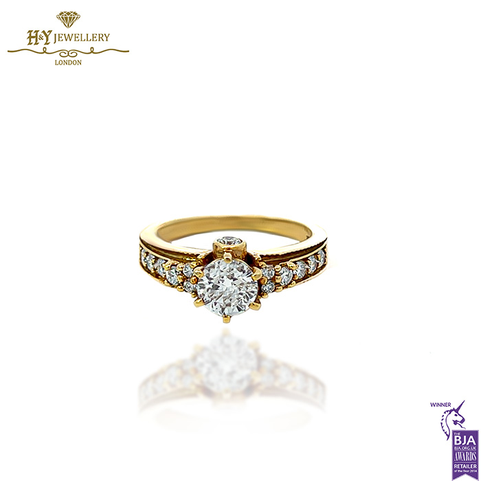 Yellow Gold Brilliant Cut Diamond Ring -1.20ct-17720