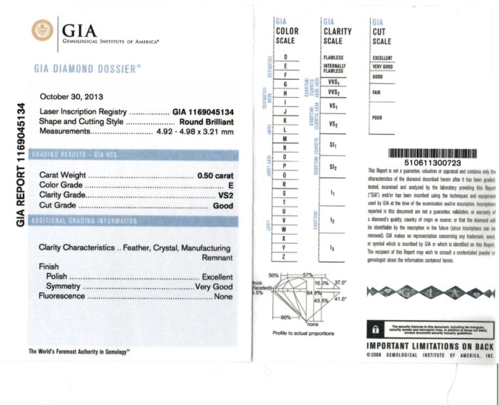 White Gold Brilliant Cut Diamond Solitaire Ring - 0.50ct-10852