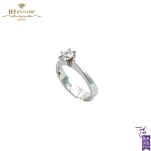 White Gold Brilliant Cut Diamond Solitaire Ring - 0.50ct-17758