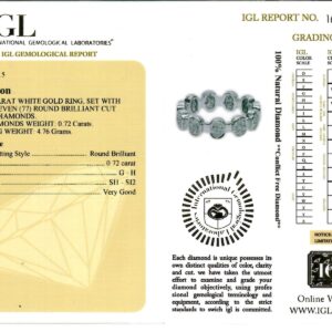 White Gold Brilliant Cut Diamond Ring - 0.72ct-11457