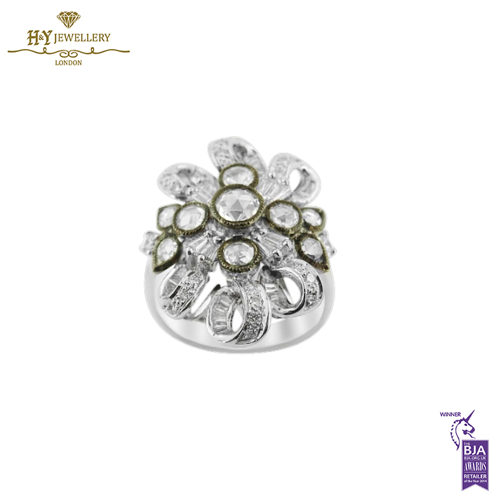 White & Yellow Gold Mix Shape Cut Diamond Ring - 1.47ct-0