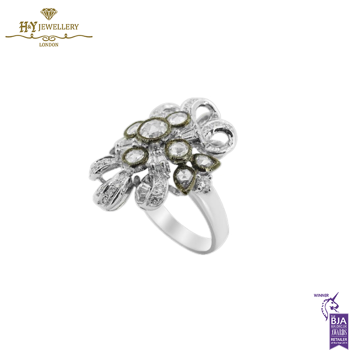 White & Yellow Gold Mix Shape Cut Diamond Ring - 1.47ct-14067