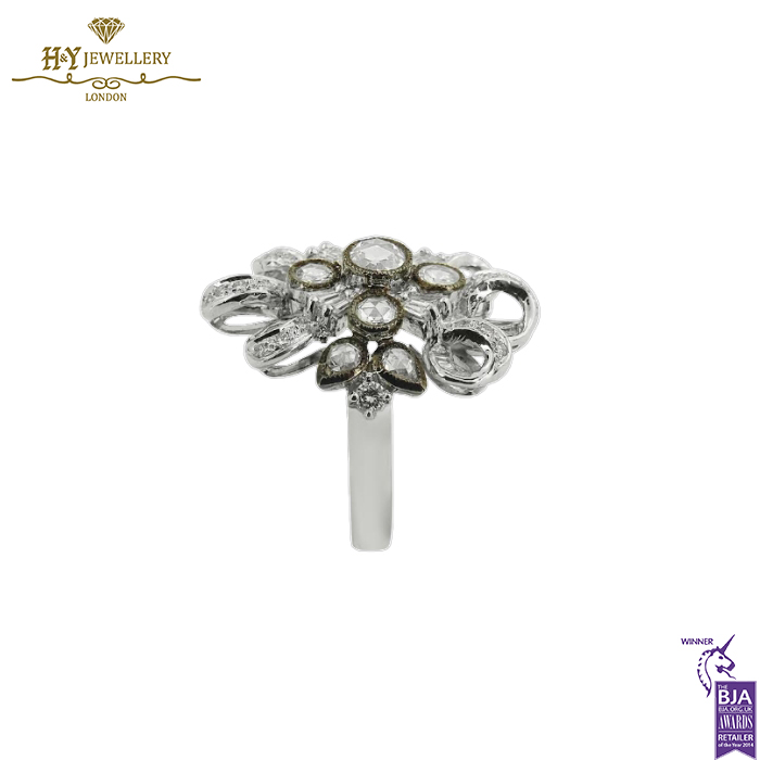 White & Yellow Gold Mix Shape Cut Diamond Ring - 1.47ct-14068