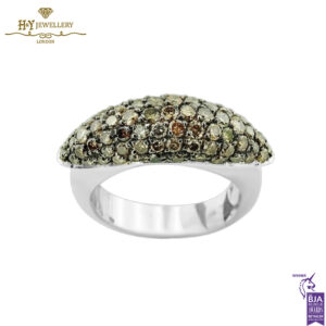 White Gold Brilliant Cut Fancy Cognac Brown Diamond Ring - 1.95ct-0