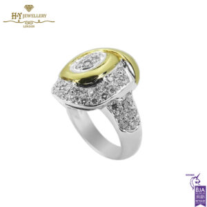 White & Yellow Gold Brilliant Cut Diamond Ring - 1.10ct-14091