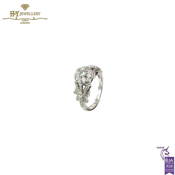 White Gold Brilliant Cut Diamond Ring - 0.97ct-15528