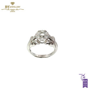 White Gold Brilliant Cut Diamond Ring - 0.97ct-0