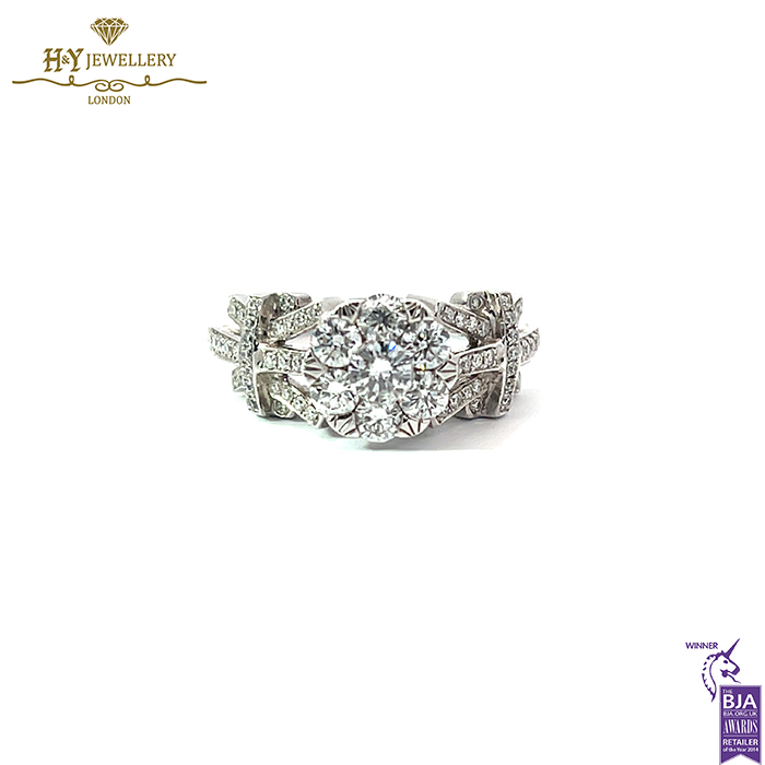 White Gold Brilliant Cut Diamond Ring - 0.97ct-15531
