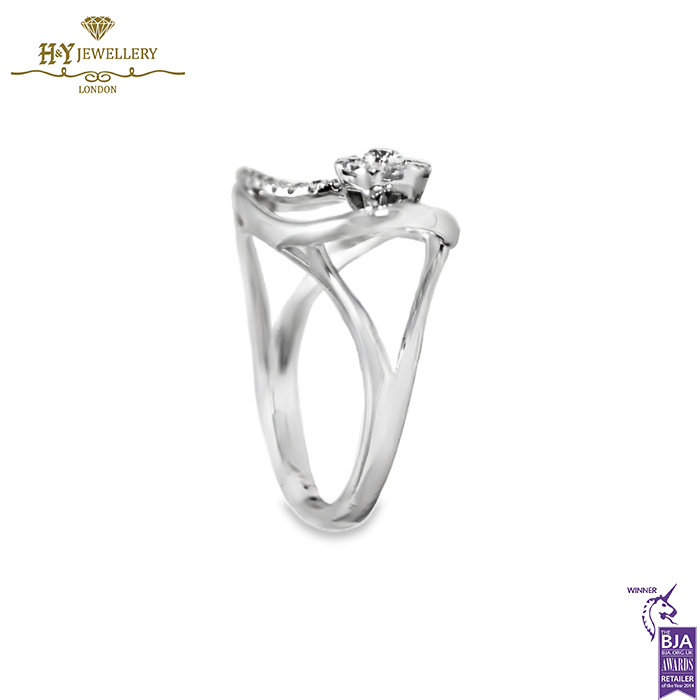 White Gold Brilliant Cut Diamond Ring - 0.41ct-14243