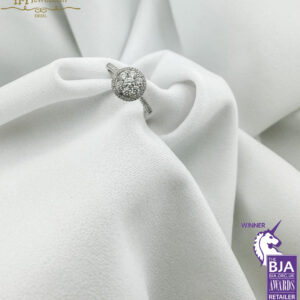 White Gold Brilliant Cut Diamond Engagement Ring - 0.55ct-10047