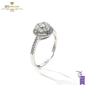 White Gold Brilliant Cut Diamond Engagement Ring - 0.55ct-0