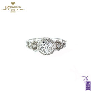 White Gold Brilliant Cut Diamond Engagement Ring - 0.53ct-0