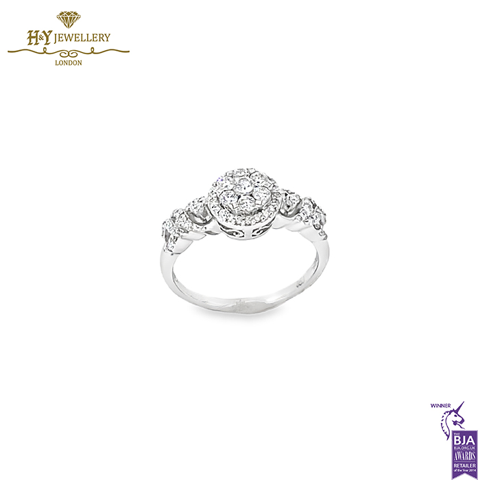 White Gold Brilliant Cut Diamond Engagement Ring - 0.53ct-15533