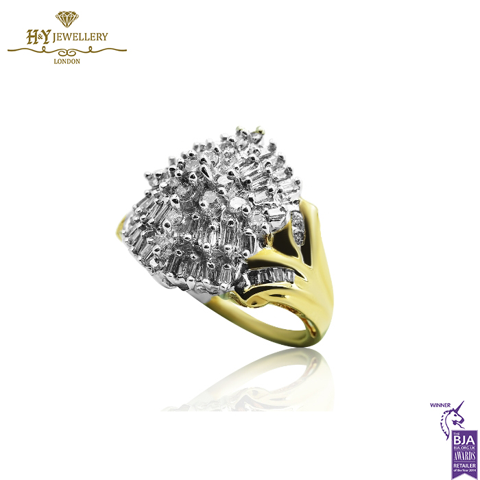 Yellow & White Gold Mix Cut Diamond Ring - 1.40ct-14332