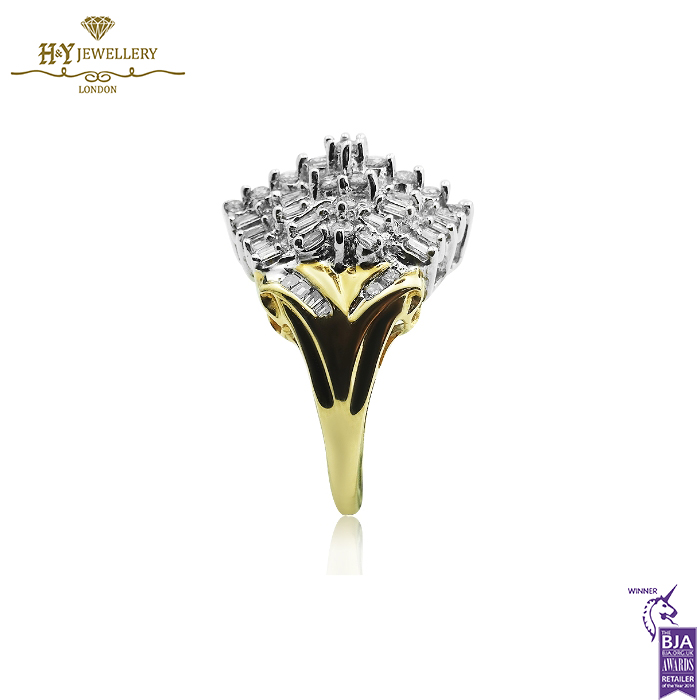 Yellow & White Gold Mix Cut Diamond Ring - 1.40ct-14333