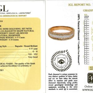 Rose Gold Baguette & Brilliant Cut Diamond Half Eternity Ring - 0.57ct-11796